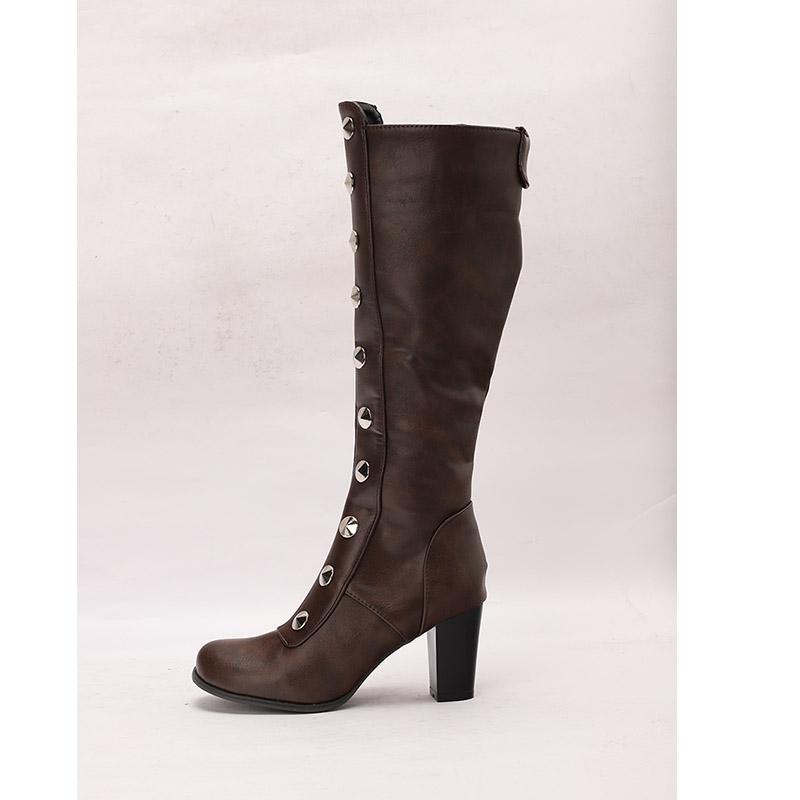 Women's High-heeled Boots, Sexy European and American Style Thick Heel Large Size Solid Color Medium Boots