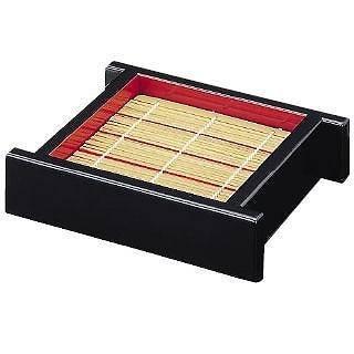 Fukui Craft Deluxe Bamboo Steamer (Medium) - Made in Japan, Black with Red Interior, No Bottom Plate