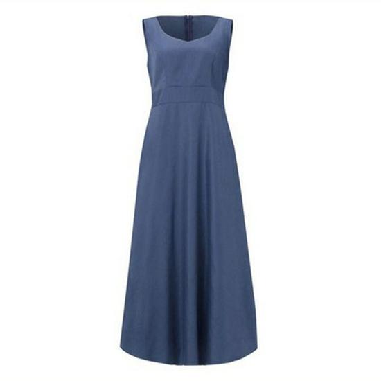 Elegant Long Denim Dress for Women - European & American Style, African-Inspired Fashion