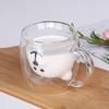 250ml Transparent Double Glass Cup Bear Animal Coffee Mug Cartoon Milk Juice Tea Drinking Cups Party Wine Glasses Drinkware