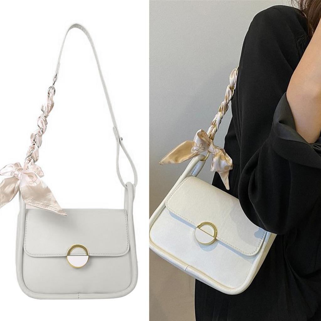 Damen Kleine Schultertasche Kleine Geldbörse für Damen Unterarmtasche mit Kettenriemen Rechteckig Beige