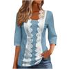Women's Casual Fashion Lace Shirt Three-quarter Sleeve Top