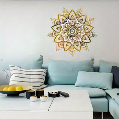 Gouden Mandala Zelfklevende Muursticker, Ideaal voor het Decoreren van Badkamers, Toiletten, Ramen, Badkuipen, Deuren, Auto's, En Woonkamers Of Slaapkamers