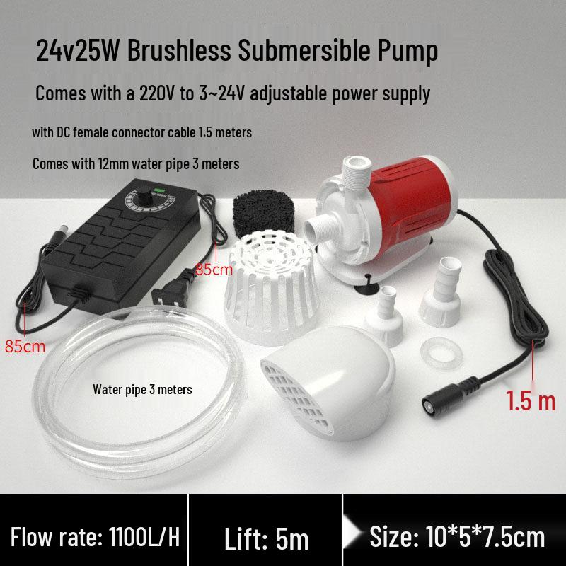 12/24V Mini Solar Brushless Submersible Water Pump for Fish Tank Circulation