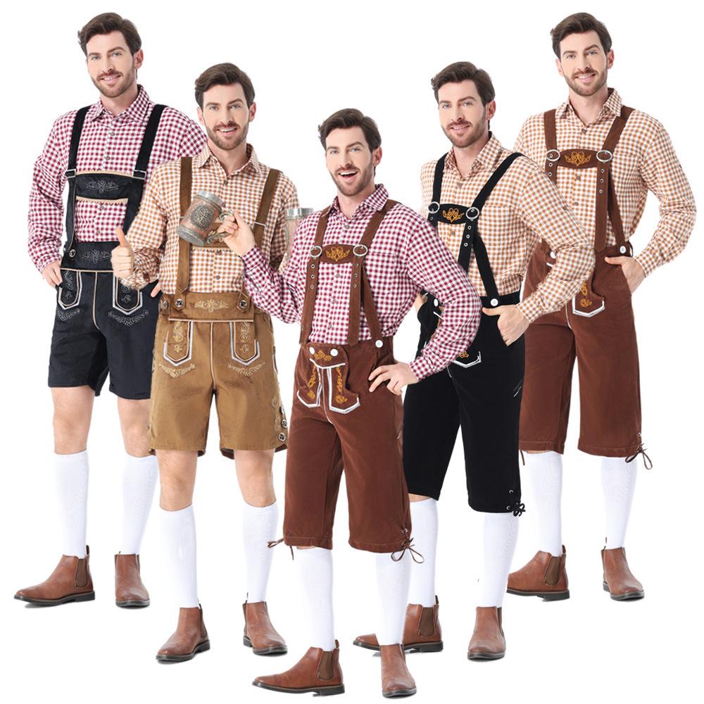 Oktoberfest Karobluse & Bestickte Latzhose Halloween Cosplay Outfit