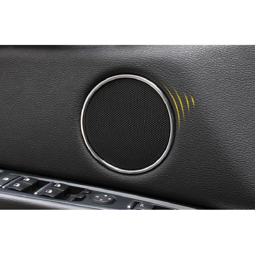 For BMW X5 X6 F15 F16 2014-2018 Silver Inner Door Speaker Ring Cover Trim 4PCS