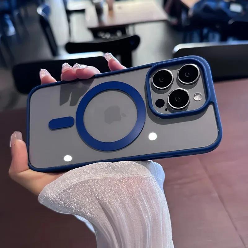 Luxury For Magsafe Transparent Case For iPhone 17 16 11 12 13 14 15 Pro Max Plus Mini Magnet Shockproof Clear Bumper Cover