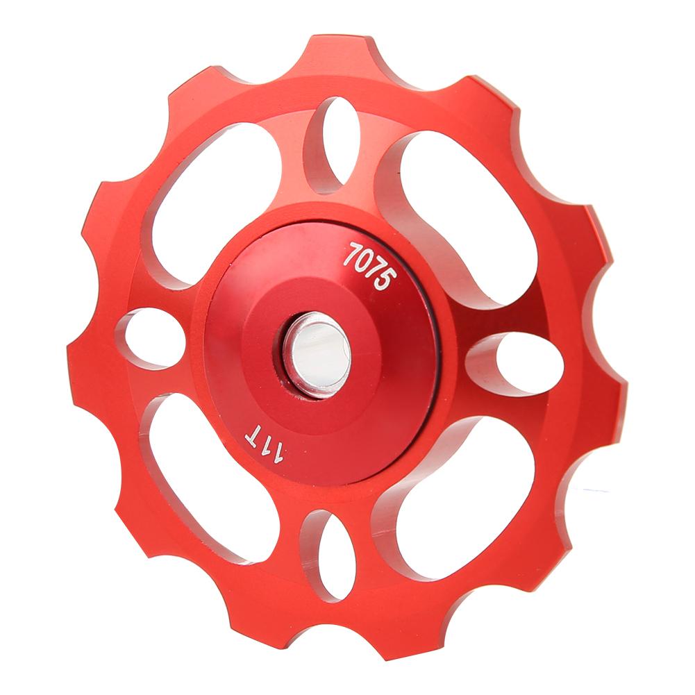 CNC Aluminium Alloy Bike Ceramic Bearing Guide Wheel Rear Derailleur Pulley for Mountain Bicyclered 11T
