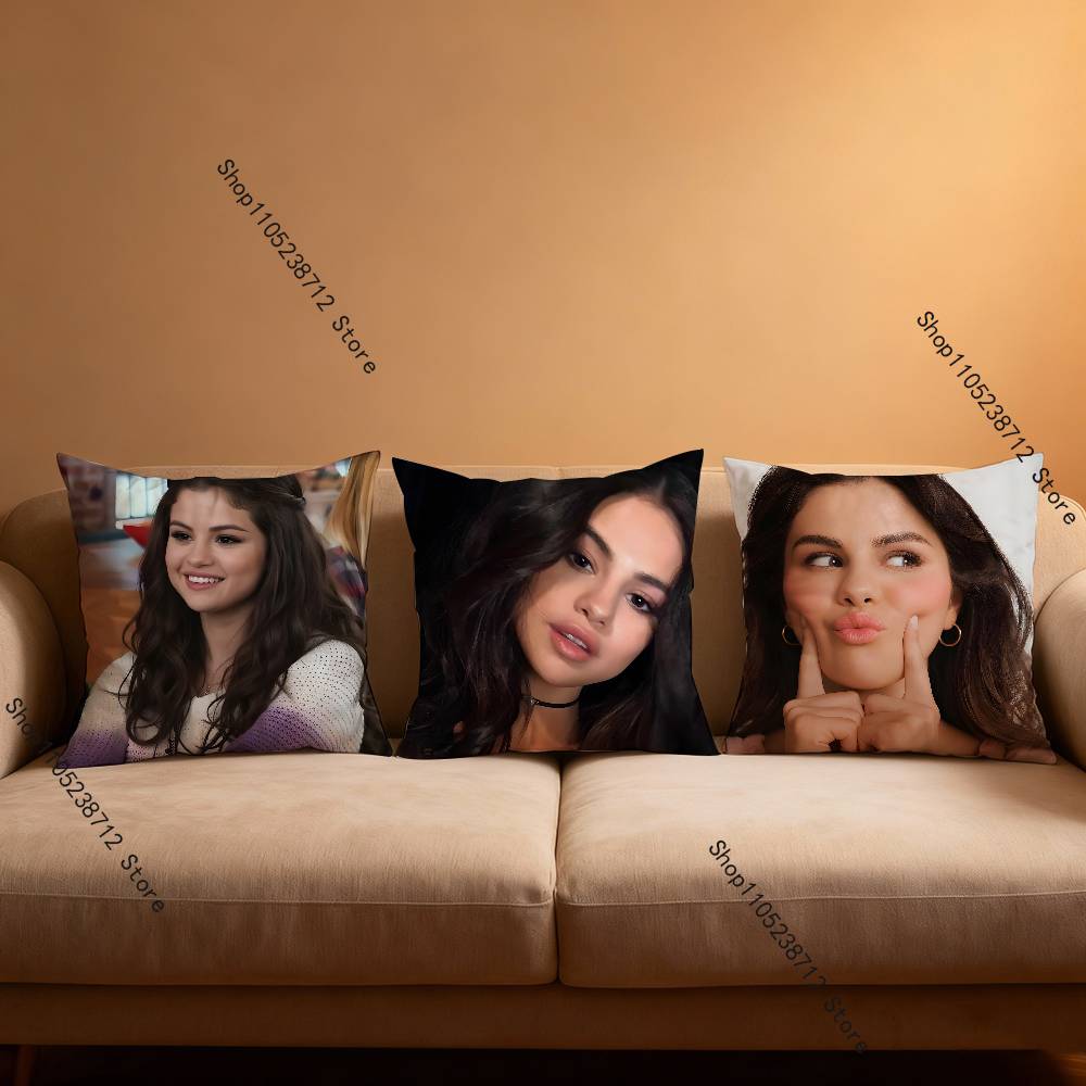 S-Selenas G-Gomez Pillowcase Pillowslip Cushion Plush Boys Girls Cartoon Anime Kawaii Decoration Kids Birthday Cute Gifts