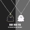 Black And White Ghost Necklace Halloween Gift Alloy Pendant Cartoon Style Regular Chain
