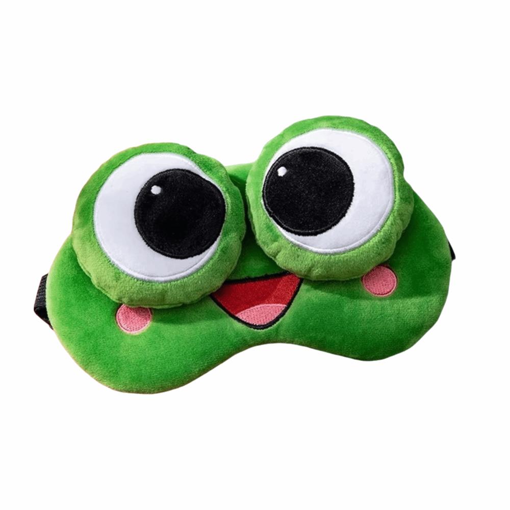 Green Big Eyes Plush Sleep Mask Cartoon Plush Sleeping Eye Cover Lovely 3D Eye Mask  Dream Night