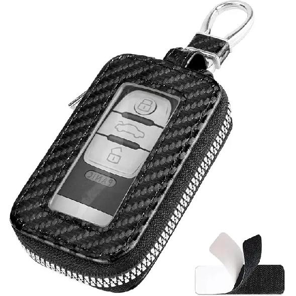 Custom Premium Genuine Leather Car Key Fob Case Smart Key Fob Holder with Remote Keychain Bag Universal Car Key Accessories Black чёрный