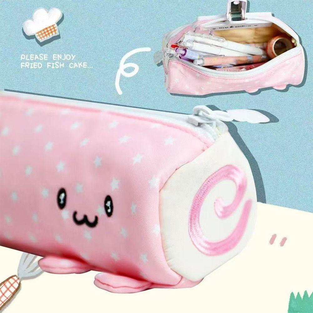 Portable Pen Bag Pink Towel Roll Pen Pouch Durable Stationery Storage Bag  School Supplies