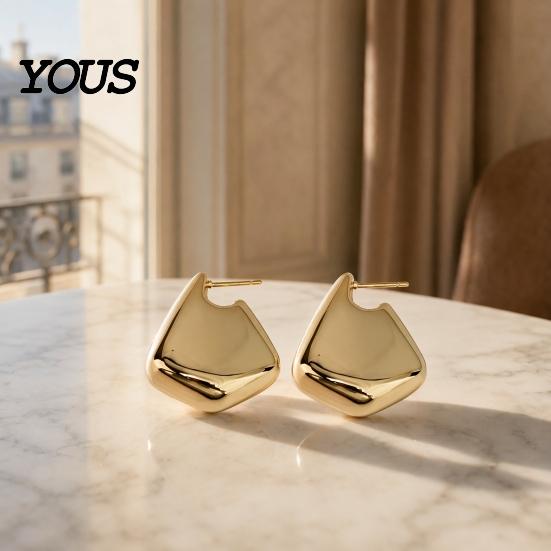 Durable Earrings 1 Pair Chunky for Women, Polished Comfortable Geometric Dangle Earrings, Large Statement Jewelry