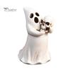 Spooky Tabletop Decoration Halloween Ghost Figurine with Skull, Resin Statue for Decor, Unique Party Supplies Retro Gothic Ornament Home Desktop