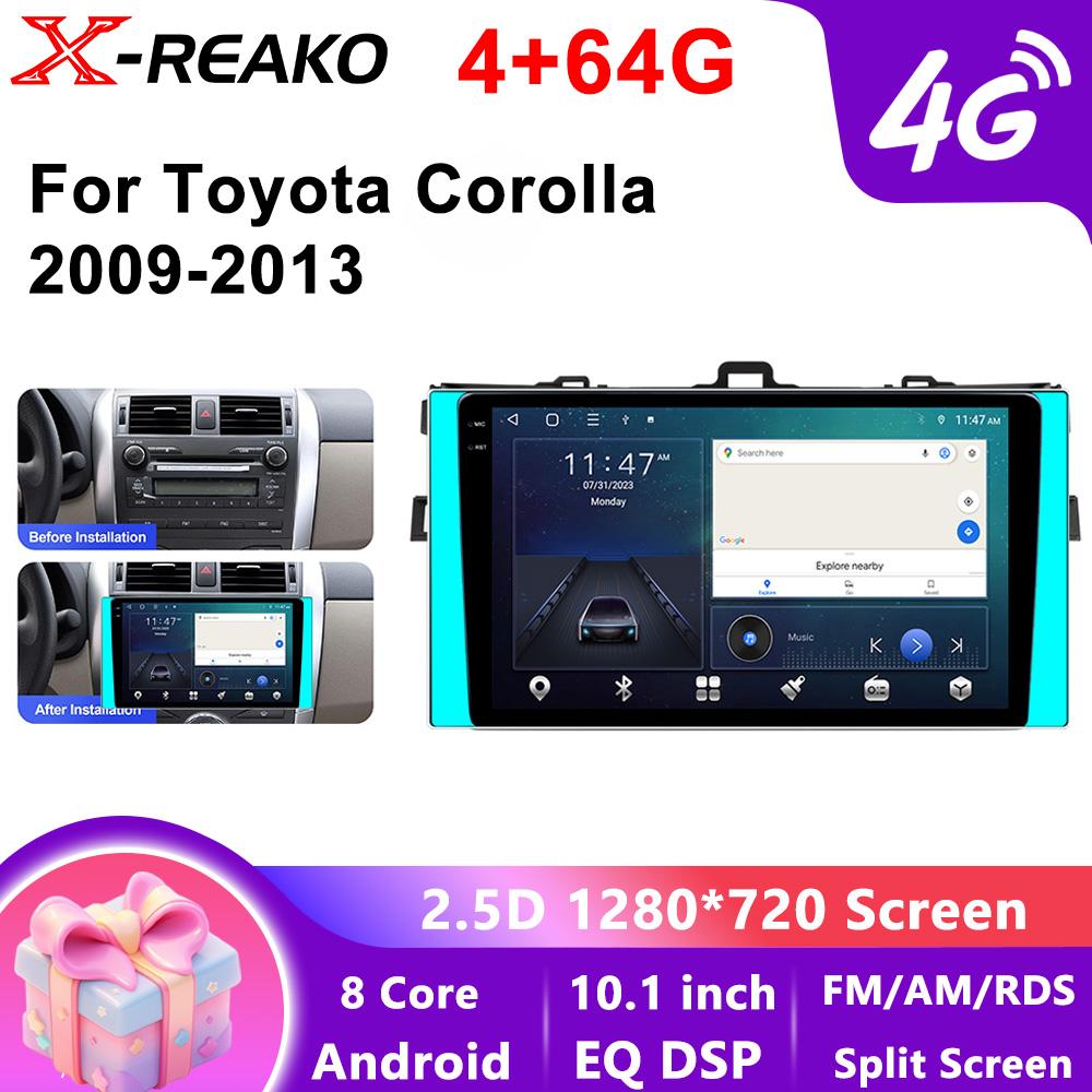10.1" Android 13 Car Stereo Radio for Toyota Corolla E140 / 150 2007 2008 2009 2010 2011 2012 2013 Multimedia Player 2 Din DVD
