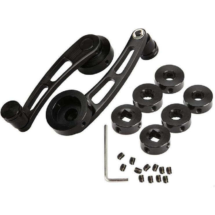 ALAVENTE Ручка-лебедка для оконного стекла, заготовка из алюминия, универсальная для дверей автомобиля, универсала, ручка-лебедка для оконной ручки двери (Пара, Черный) 1 Pair