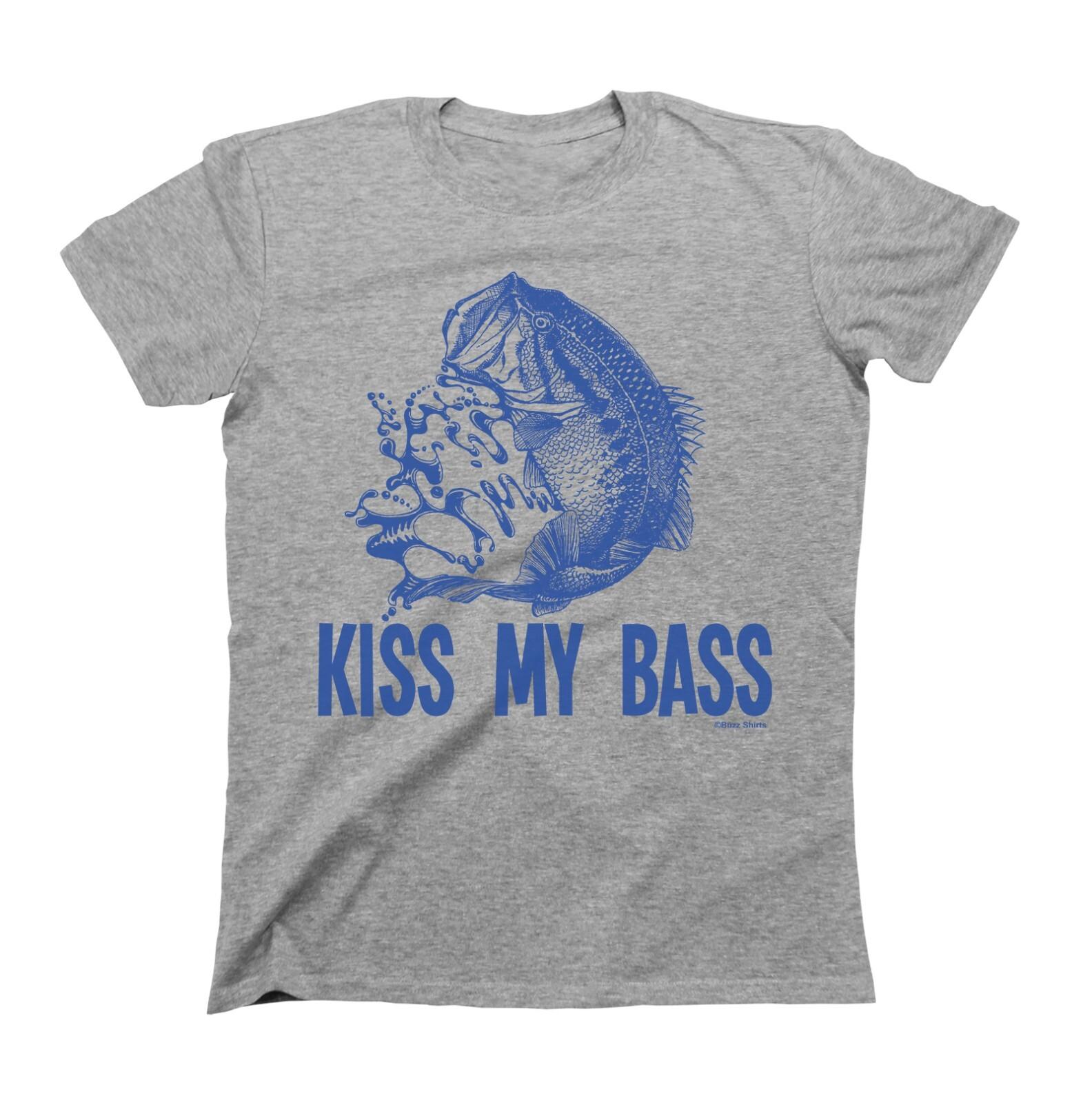 Футболка Kiss My BASS Мужская Женская Футболки Топ Мужской Рыбалка Смешной Юмор Рыбак Подарок День Рождения 4XL