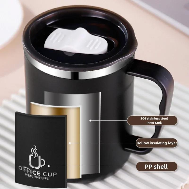500ml Thermos Mug 304 Stainless Steel Coffee Cup With Handle Leak-Proof Vacuum Flask Insulated Cup Portable Thermal Water Bottle
