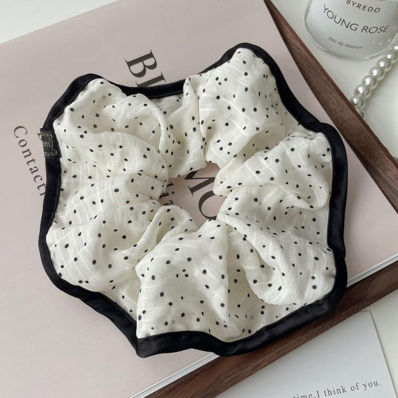 Vintage Blumige Mehrschichtige Scrunchies Premium Elastische Haargummis für Damen Niedriger Pferdeschwanzhalter Herbst Tägliches Haaraccessoire