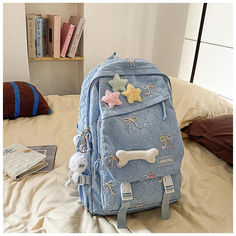 School bag for female junior high school students, high value, cute bow backpack, large capacity, grade 3 to 6 primary school students backpack