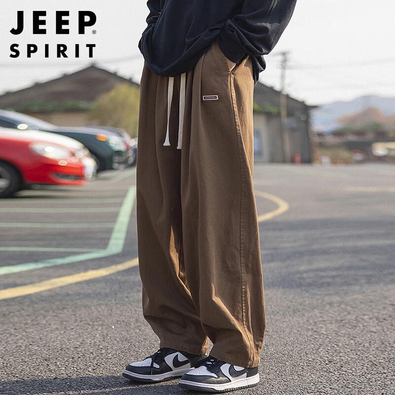 JEEP SPIRIT Men's Loose Wide-Leg Cargo Pants