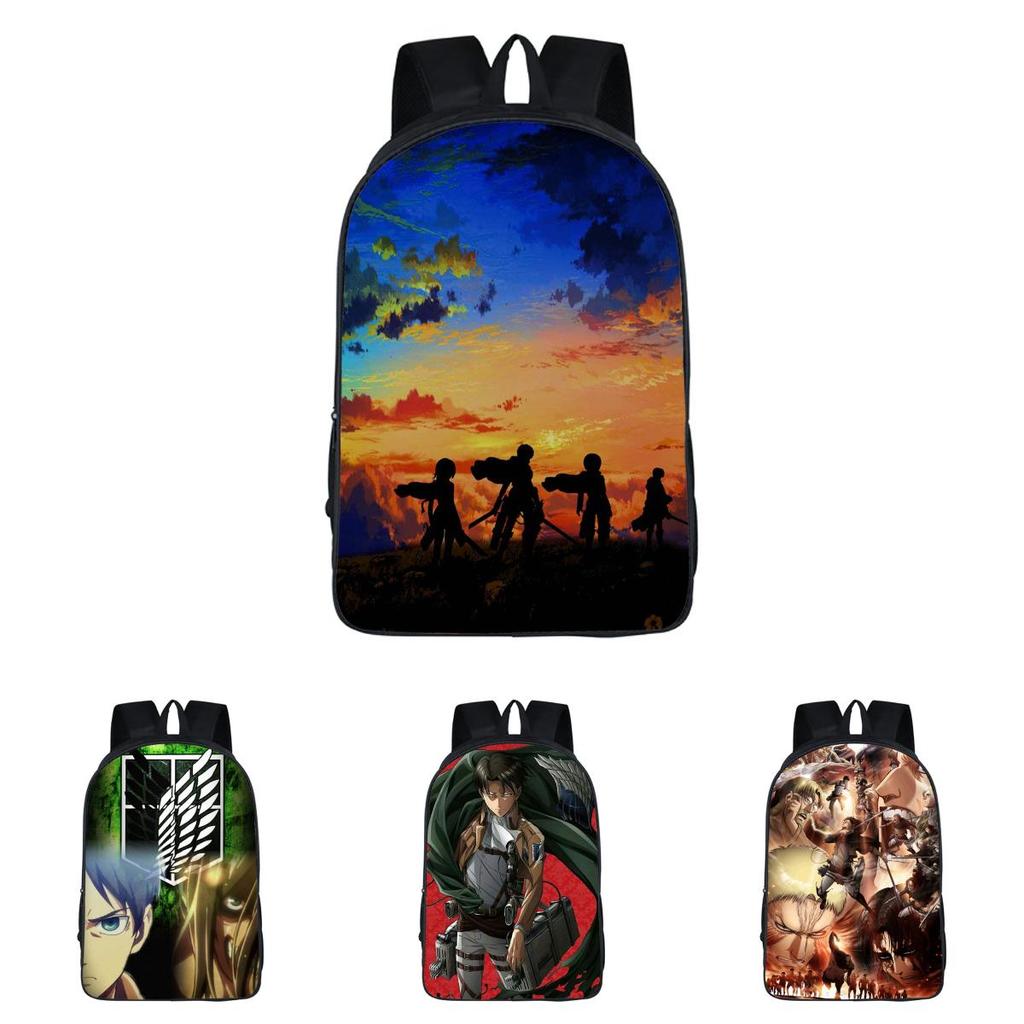 Stylish Anime Attack On Titan Zipper Backpack With Large Capacity For Students And Fans