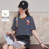 Bailuyu Women's Striped Cotton Knit Short Sleeve T-Shirt