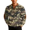 Men's Casual Camouflage Printed Semi-zipper Retro Long-sleeved Sports Sweatshirt