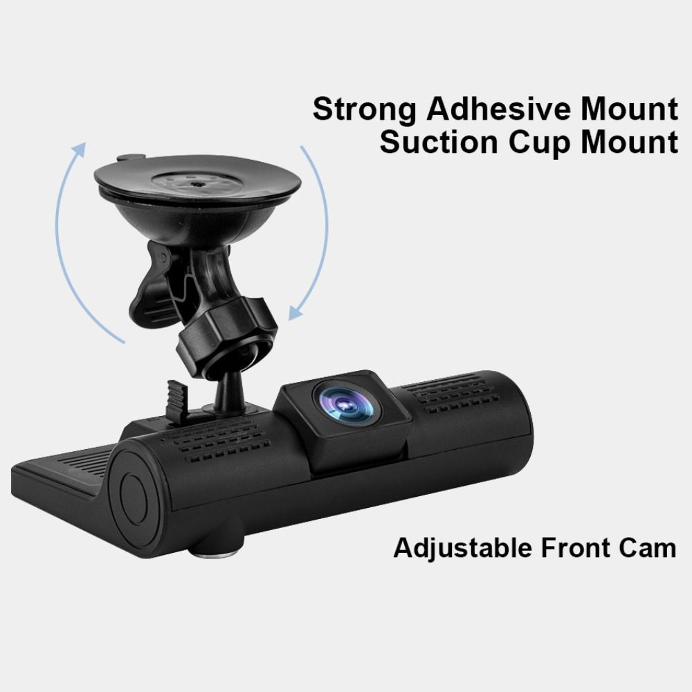 Front Rear Inside Car Driving Tachograph Three Lenses 24H Parking Recorder  Dash Cam