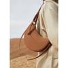 Polen Paris Niche Lychee Grain Crescent Leather Shoulder & Crossbody Bag for Women