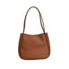 Anti-splash Water Solid Color Handbag Elegant French Underarm Bag Shopping Soft PU Tote Bag  Party