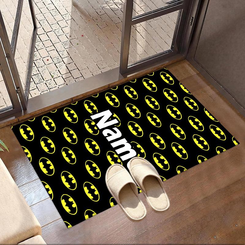 Custom Name Personalized Batman Print Carpet, Versatile Home Decor Rug, for Playroom, Apartment, Balcony, Entryway, Hallway Gift