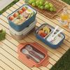 Lunchbox für Studenten im nordischen Stil aus Edelstahl mit Fächern und Geschirr