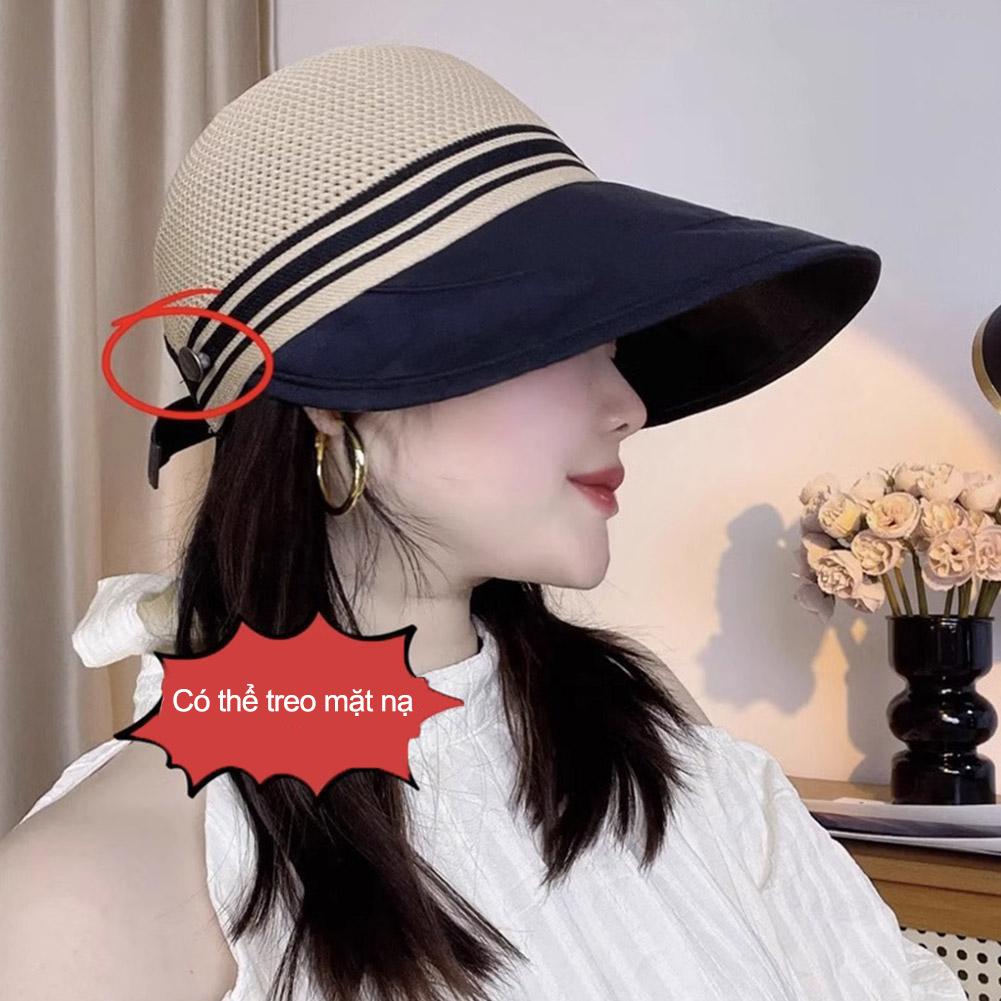 Womens Sun Hat Wide Brim Breathable Plus Wide Peaked Cap For UV Protection 50+ Empty Top Sun Hat For Hiking Beach Outdoor Riding