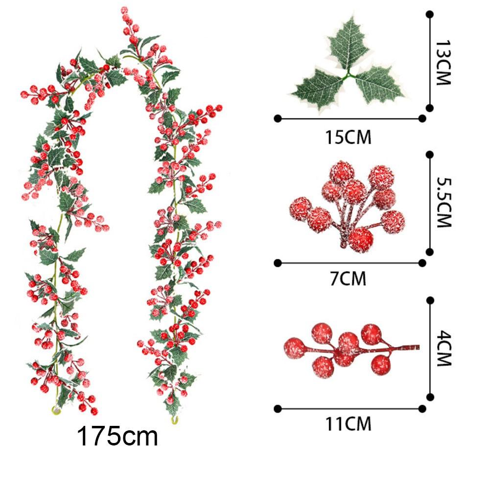 175 Cm Length Garlands Artificial Holly Garland Christmas Trailing Plants