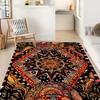 Ethnic Sun Mandala Print Flannel Area Rug Bohemian Style Floor Mat for Living Room Bedroom Home Decor Soft Non Slip