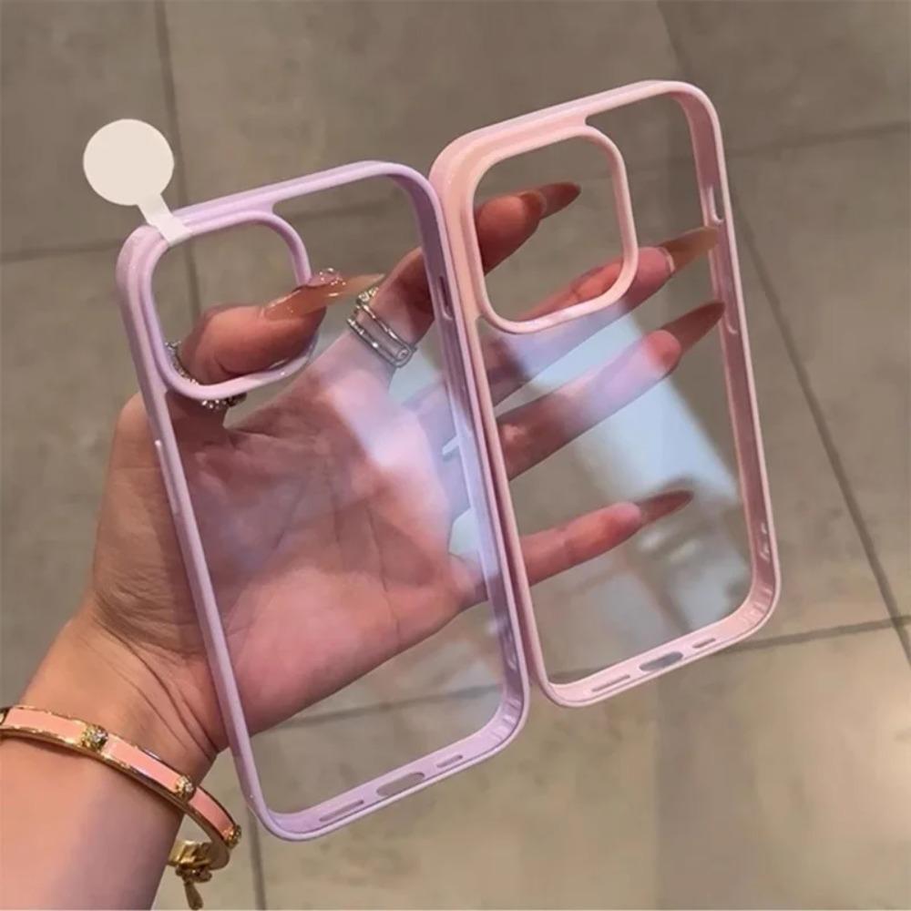 Clear Candy Color Phone Case For iPhone 17 Air 16 15 14 13 12 11 Pro Max Plus Shockproof Bumper Protective Cases Cover