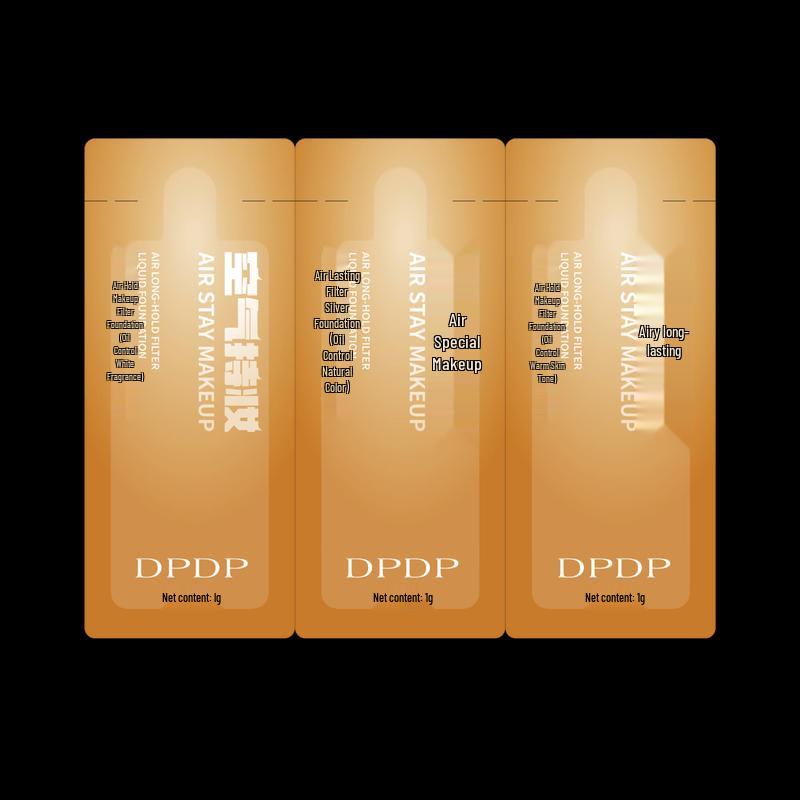 DPDP Air Увлажняющая стойкая тональная основа Свотч-карта Набор образцов из 3 штук