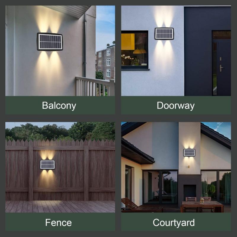 Mini Solar Led Wall Light Outdoor Waterproof Warm Garden Decoration Led Wall Lamp Fence Lights 1/2Pcs