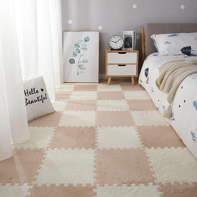 Patchwork-Fußmatten im nordischen Stil für Mädchenzimmer, großer, plüschiger Schlafzimmer- und Wohnzimmerteppich