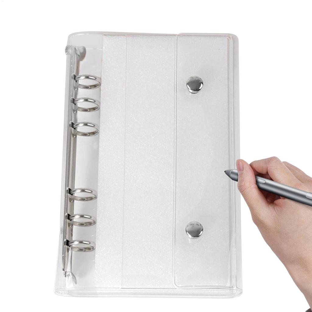 Binder Covers A6/A7 6-Ring Clear PVC Notebook Loose Leaf Binder Cover Loose Leaf Folder for Document Photo Ticket Expense Budget