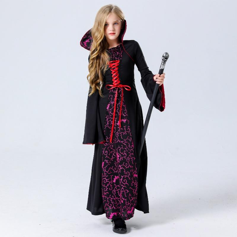Halloween co clothes kids witch death game party cosplay suit