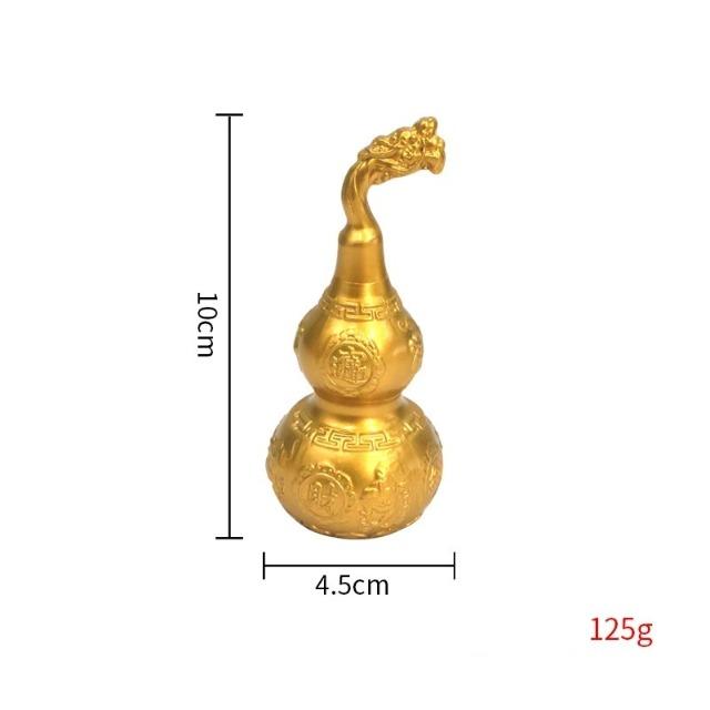 Brass Feng Shui Gourd Wu Lou Pixiu Figurine Lucky Wealth Home Office Table Decoration Ornament