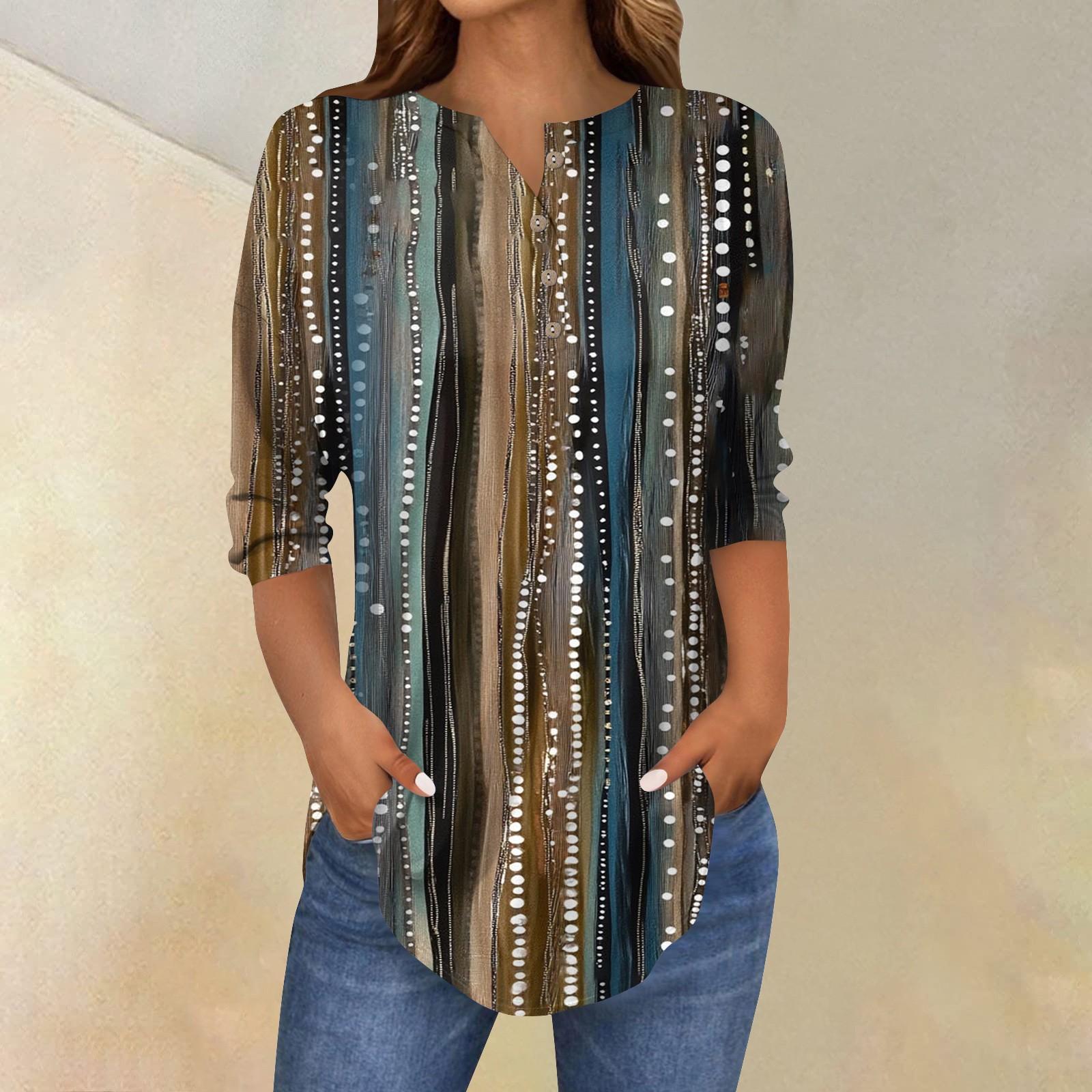 

Женские повседневные рубашки с рукавом 3/4, модные туники с принтом Святого Патрика и карманами S коричневый