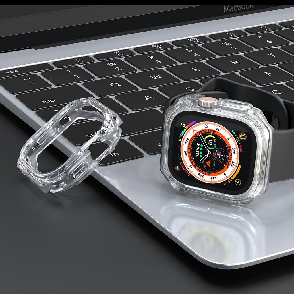 For Apple Watch Series 7/8/9 45mm Watch Frame Case PC+TPU Smartwatch Edge Protector