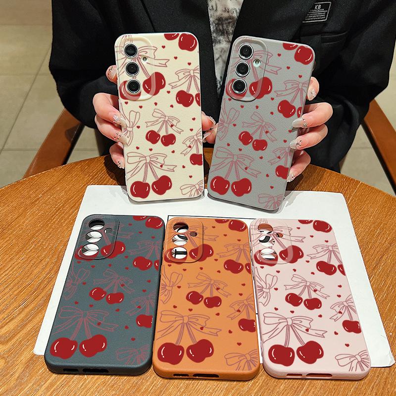 Cherry Fruits Case For Samsung Galaxy S25 S24 Ultra S23 Plus S22 S21 FE A15 A16 A25 A26 A34 A35 A36 A52 A53 A54 A55 A56 5G Capa