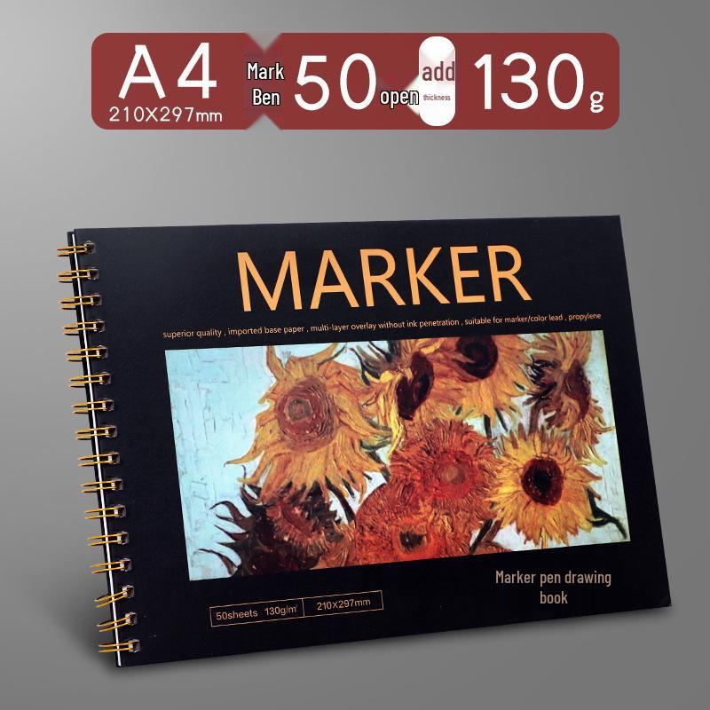 Bloc Marqueur A4 & Livre de Coloriage pour Tous les Âges: Idéal pour les Beaux-Arts, l'Animation et le Dessin Élémentaire aux Crayons de Couleur.