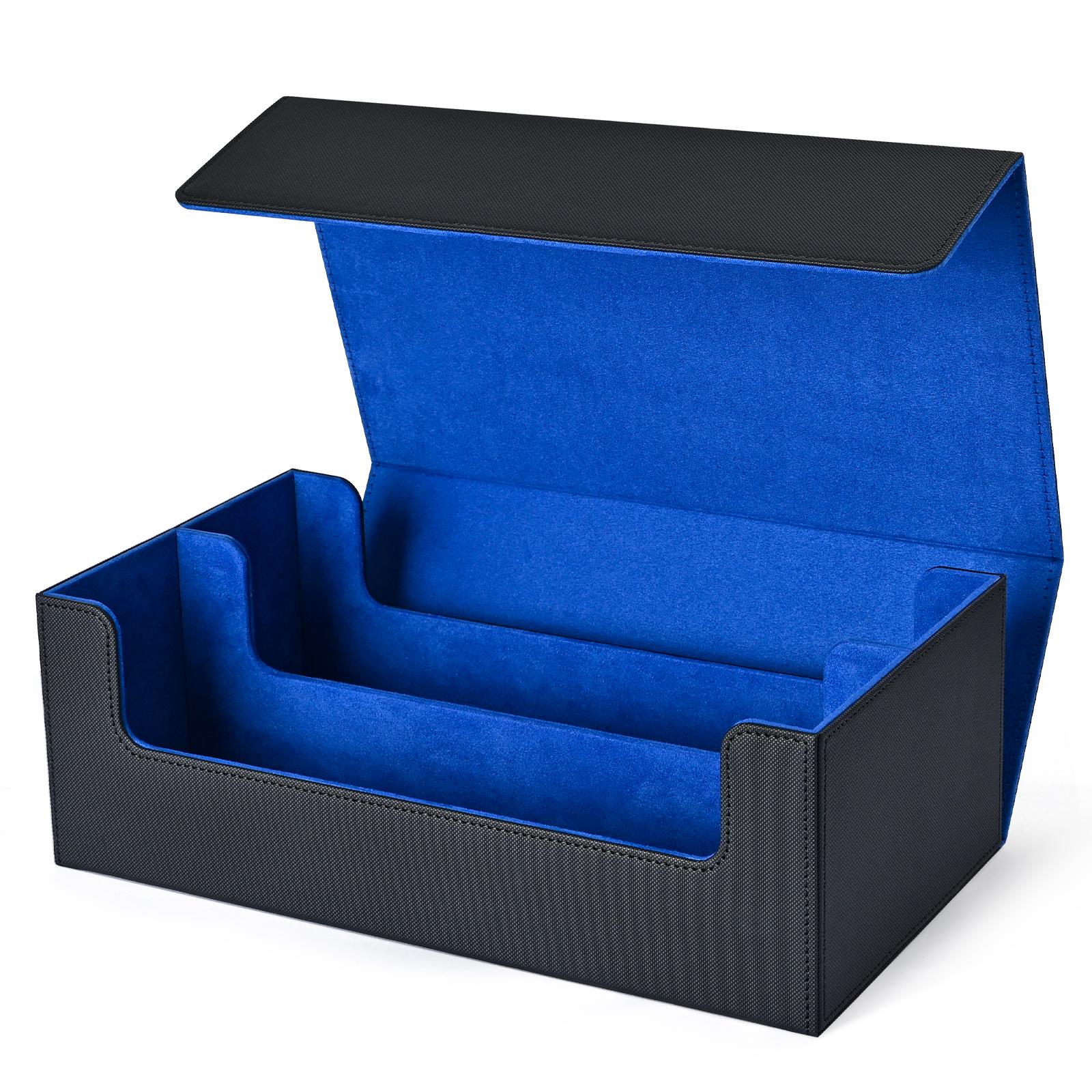 

Card Storage Box Holds 1200+ Sleeved Cards Strong Magnetic PU Leather Deck Case for TCG Collectors