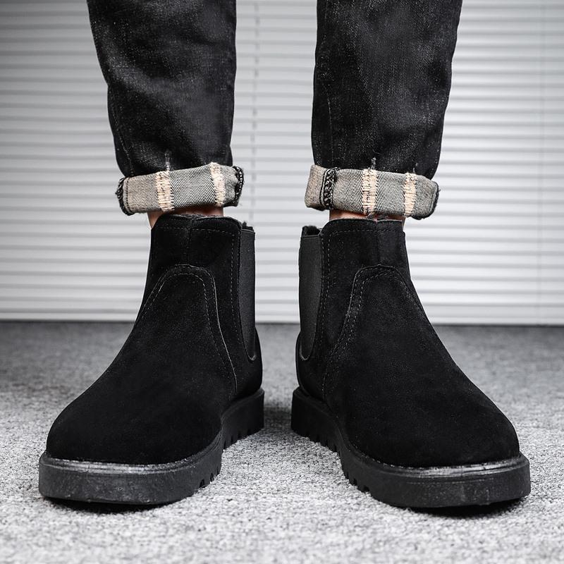 Buty zimowe męskie wysokie trampki śnieżne buty męskie wsuwane botki